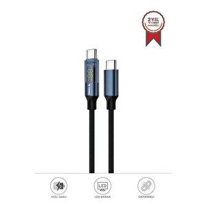 Şarj Kablosu Type-c To Type-c 60w Data Kablo U22 Siyah