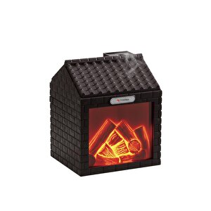 Hava Nemlendiricisi Şömine Efektli Sessiz Ultrasonik 200 Ml H9 Koyu Kahverengi