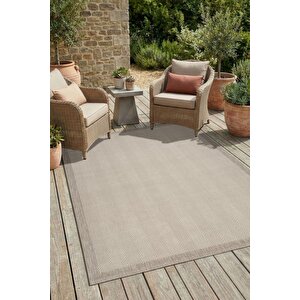 Çerçeveli Bohem Dokunuşlu Doğal Tonlarda Modern Sisal Bej - Krem Renk Halı 100x300 cm