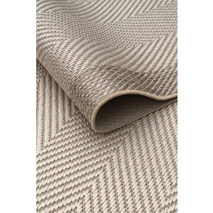 Çerçeveli Bohem Dokunuşlu Doğal Tonlarda Modern Sisal Bej - Krem Renk Halı