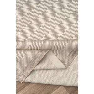 Çerçeveli Bohem Dokunuşlu Doğal Tonlarda Modern Sisal Bej - Krem Renk Halı