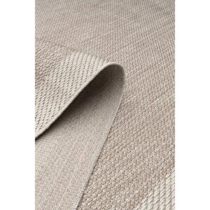 Çerçeveli Bohem Dokunuşlu Doğal Tonlarda Modern Sisal Bej - Krem Renk Halı 80x150 cm