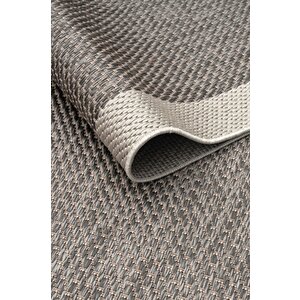 Çerçeveli Bohem Dokunuşlu Doğal Tonlarda Modern Sisal Gri Krem Renk Halı