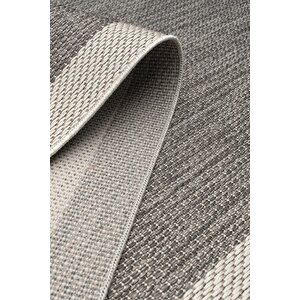 Çerçeveli Bohem Dokunuşlu Doğal Tonlarda Modern Sisal Gri Krem Renk Halı 100x300 cm