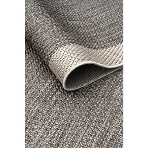 Çerçeveli Bohem Dokunuşlu Doğal Tonlarda Modern Sisal Gri Krem Renk Halı