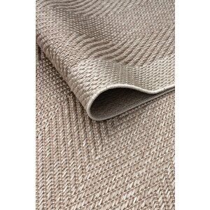 Çerçeveli Bohem Dokunuşlu Doğal Tonlarda Modern Sisal Krem Bej Renk Halı