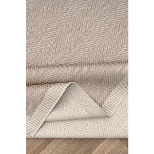 Çerçeveli Bohem Dokunuşlu Doğal Tonlarda Modern Sisal Krem Bej Renk Halı