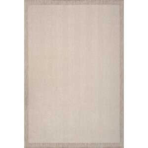 Çerçeveli Bohem Dokunuşlu Doğal Tonlarda Modern Sisal Bej - Krem Renk Halı