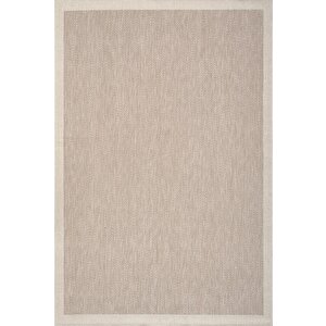 Çerçeveli Bohem Dokunuşlu Doğal Tonlarda Modern Sisal Krem Bej Renk Halı