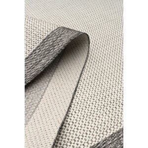 Çerçeveli Bohem Dokunuşlu Doğal Tonlarda Modern Sisal Gri Krem Renk Halı 200x290 cm