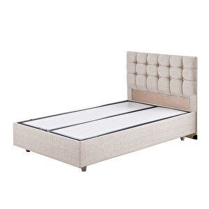 Venedik Tek Kişilik Baza Başlık Comfort Ortopedik Yatak Seti Krem 90x190 cm