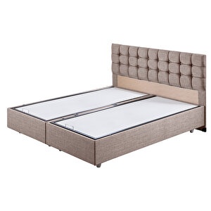 Venedik Çift Kişilik Baza Başlık Letto Yatak Seti Kahve 140x190 cm