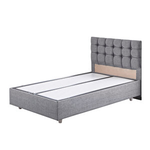 Venedik Tek Kişilik Baza Başlık Comfort Ortopedik Yatak Seti Açık Gri 100x200 cm