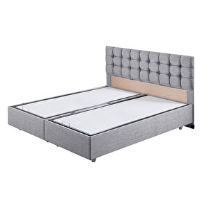 Venedik Çift Kişilik Baza Başlık Ikili Set Açık Gri 140x190 cm