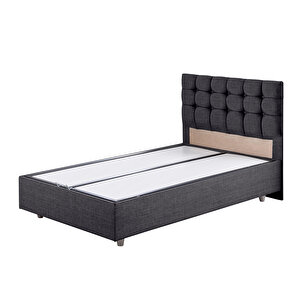 Venedik Tek Kişilik Baza Başlık Comfort Ortopedik Yatak Seti Antrasit 120x200 cm