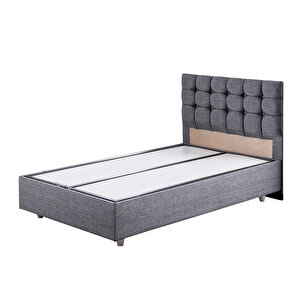 Venedik Tek Kişilik Baza Başlık Ikili Set Gri 90x200 cm