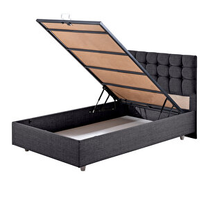 Venedik Tek Kişilik Baza Başlık Comfort Ortopedik Yatak Seti Antrasit