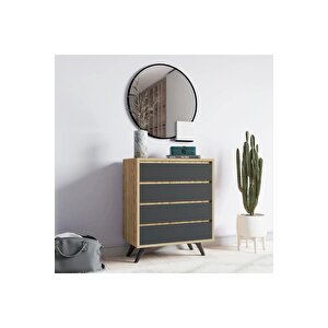 Suvera 4 Çekmeceli Şifonyer Safir Meşe-antrasit Safirmeşe-Antrasit