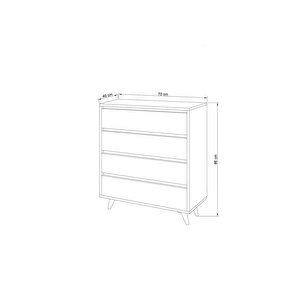 Suvera 4 Çekmeceli Şifonyer Safir Meşe-antrasit