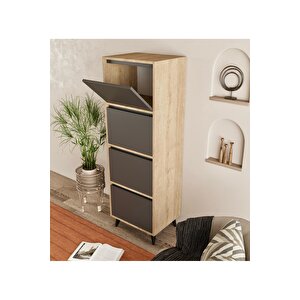 Mely Çok Amaçlı Dolap-ekmeklik Safir Meşe-antrasit