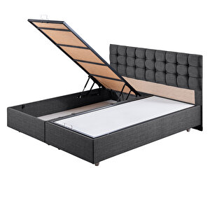 Venedik Çift Kişilik Baza Başlık Ikili Set Açık Antrasit