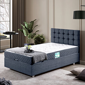 Venedik Tek Kişilik Baza Başlık Comfort Yatak Seti Lacivert 100x200 cm