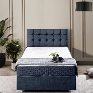 Venedik Tek Kişilik Baza Başlık Comfort Yatak Seti Lacivert 100x200 cm