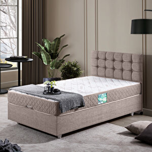 Venedik Tek Kişilik Baza Başlık Comfort Ortopedik Yatak Seti Kahve 90x190 cm