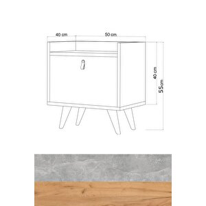 Fiji Komodin Safir Meşe - Açık Gri