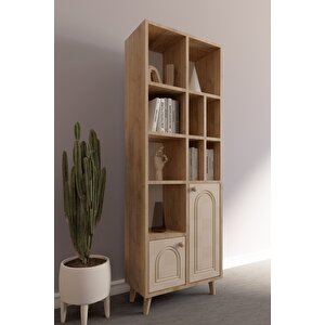 İda Bohem Kitaplık Safir Meşe-vizon Bej Bej