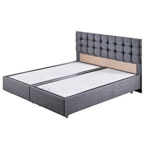 Venedik Çift Kişilik Baza Başlık Ikili Set Gri 150x200 cm