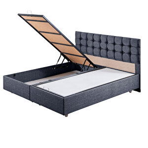 Venedik Çift Kişilik Baza Başlık Letto Yatak Seti Lacivert