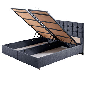 Venedik Çift Kişilik Baza Başlık Letto Yatak Seti Lacivert