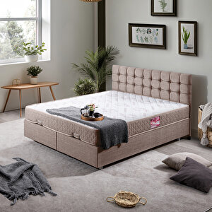 Venedik Çift Kişilik Baza Başlık Ikili Set Kahve 160x200 cm