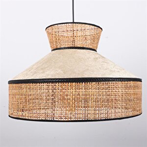 Reyo Nubu Doğal Hazeranlı & Fildişi Hasır Kadife Kumaş 50x35 Cm