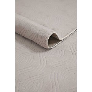Bukle Kabartmalı Rölyef Kaymaz Tabanlı Yıkanabilir Salon,mutfak,koridor Bej Rayne Yolluk 80x500 cm