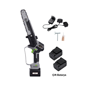 Zimastar Sc-5808 Akülü Zincirli Budama Testeresi 21v 4ah Çift Akülü Ve Sc-7612 Teleskopik Uzatma Aparatı
