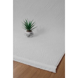 Bukle Kabartmalı Rölyef Kaymaz Tabanlı Yıkanabilir Salon,mutfak,koridor Bej Rayne Yolluk 80x200 cm