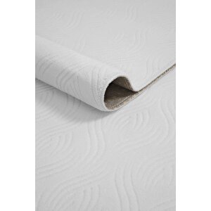 Bukle Kabartmalı Rölyef Kaymaz Tabanlı Yıkanabilir Salon,mutfak,koridor Bej Rayne Yolluk 80x200 cm