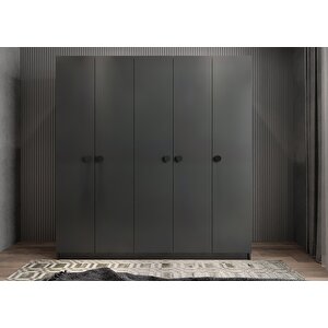 Bar Beş Kapaklı Gardırop Antrasit G.b.b_2_200cm 200 cm