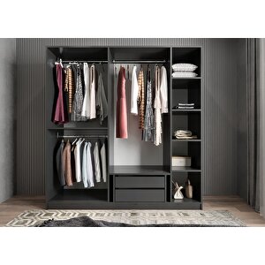 Bar Beş Kapaklı Gardırop Antrasit G.b.b_2_200cm 200 cm