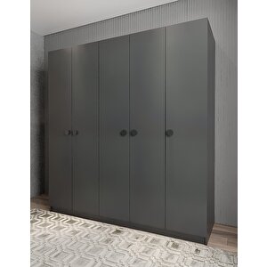 Bar Beş Kapaklı Gardırop Antrasit G.b.b_2_200cm 200 cm