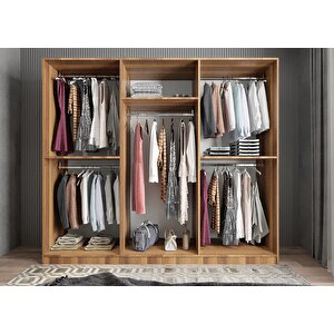 Bar 6 Kapaklı Gardırop Ceviz G.a.b_5_180cm 180 cm