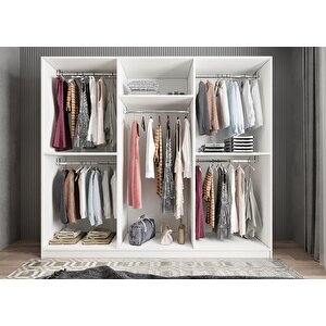 Eko Bar 6 Kapaklı Gardırop Beyaz G.a.b.e_1_180cm 180 cm