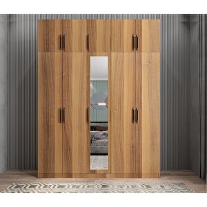 Harika Beş Kapaklı Gardırop Ceviz G.b.h_5_175cm 175 cm