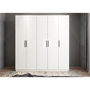 Bar Beş Kapaklı Gardırop Beyaz G.b.b_1_150cm 150 cm