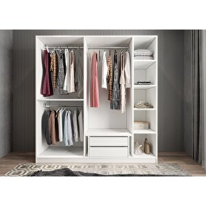 Bar Beş Kapaklı Gardırop Beyaz G.b.b_1_200cm 200 cm