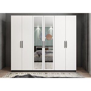 Bar 6 Kapaklı Gardırop Antrasit&beyaz G.a.b_6_208cm 208 cm