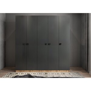 Bar Beş Kapaklı Gardırop Çam&füme G.b.b_8_150cm 150 cm