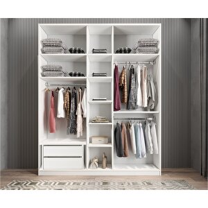 Harika Beş Kapaklı Gardırop Beyaz G.b.h_1_200cm 200 cm